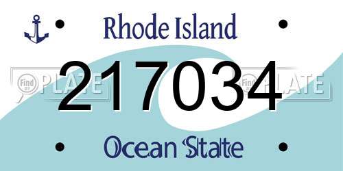 217034 Rhode Island License Plate