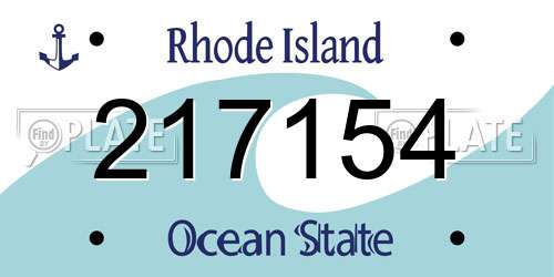 217154 Rhode Island License Plate