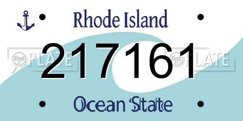 217161 Rhode Island License Plate