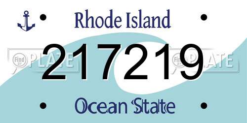 217219 Rhode Island License Plate