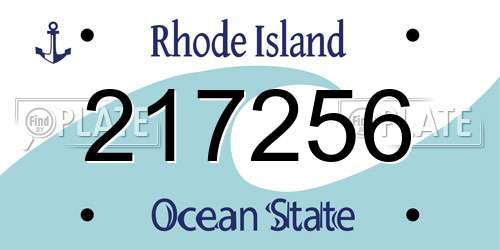 217256 Rhode Island License Plate