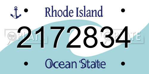 2172834 Rhode Island License Plate