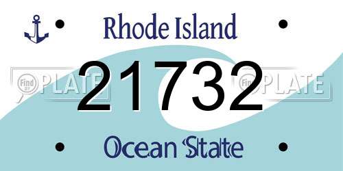 21732 Rhode Island License Plate