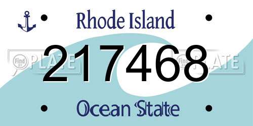 217468 Rhode Island License Plate