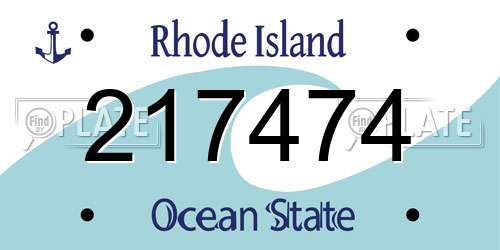 217474 Rhode Island License Plate