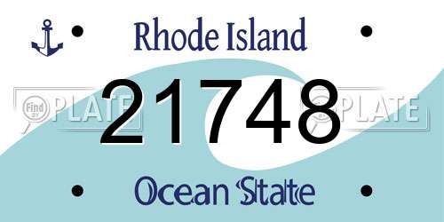 21748 Rhode Island License Plate