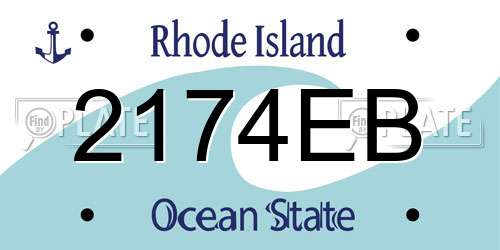 2174EB Rhode Island License Plate