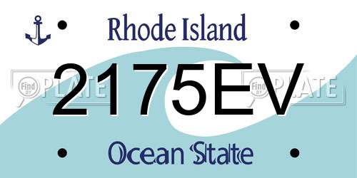 2175EV Rhode Island License Plate