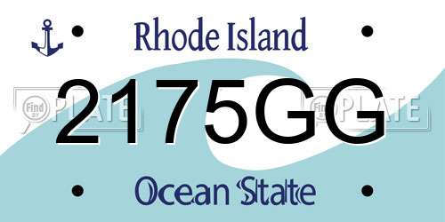 2175GG Rhode Island License Plate
