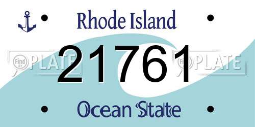 21761 Rhode Island License Plate