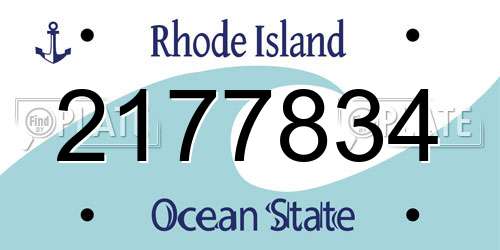 2177834 Rhode Island License Plate