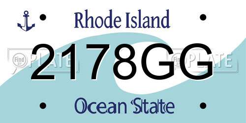 2178GG Rhode Island License Plate