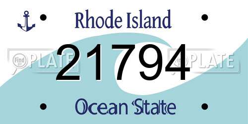 21794 Rhode Island License Plate