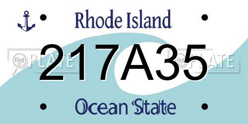 217A35 Rhode Island License Plate