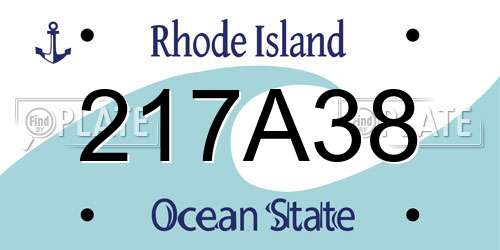 217A38 Rhode Island License Plate