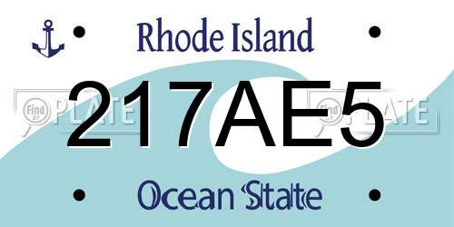 217AE5 Rhode Island License Plate