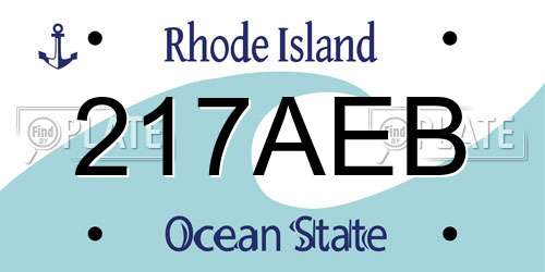 217AEB Rhode Island License Plate