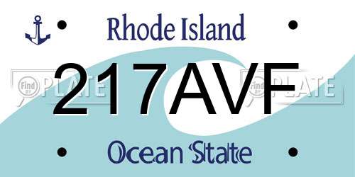 217AVF Rhode Island License Plate