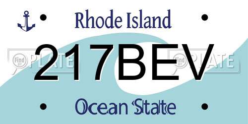 217BEV Rhode Island License Plate