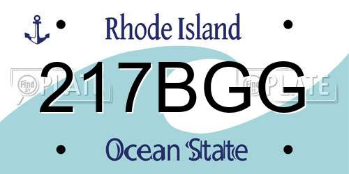 217BGG Rhode Island License Plate