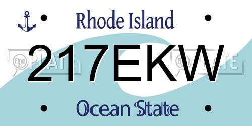 217EKW Rhode Island License Plate