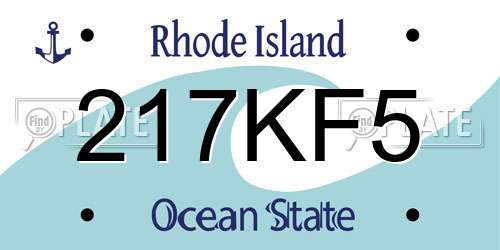 217KF5 Rhode Island License Plate