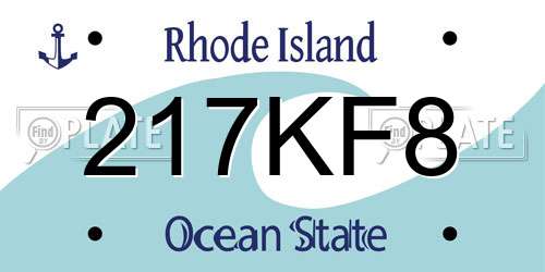 217KF8 Rhode Island License Plate
