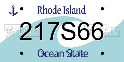 217S66 Rhode Island License Plate