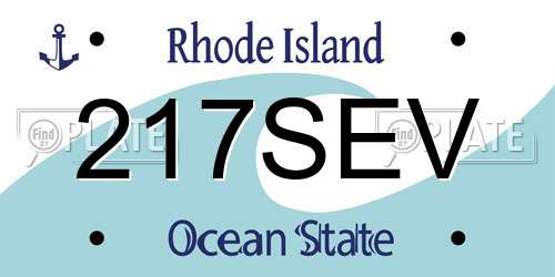 217SEV Rhode Island License Plate