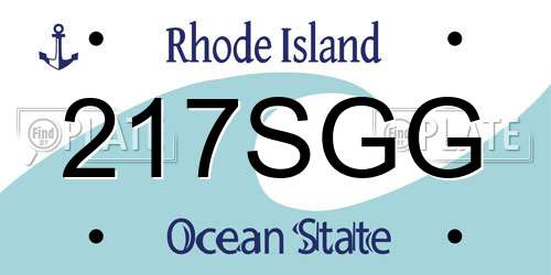 217SGG Rhode Island License Plate