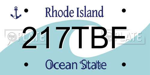 217TBF Rhode Island License Plate