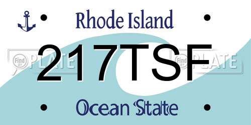 217TSF Rhode Island License Plate