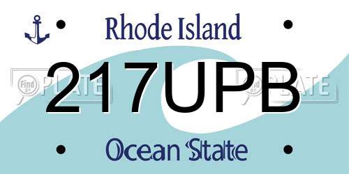 217UPB Rhode Island License Plate