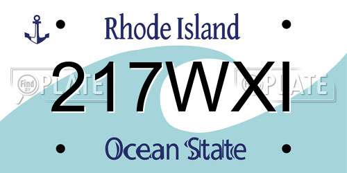 217WXI Rhode Island License Plate
