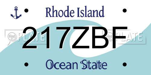217ZBF Rhode Island License Plate