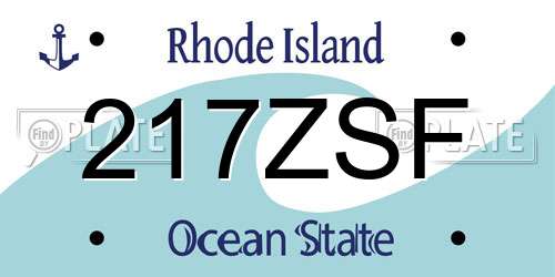 217ZSF Rhode Island License Plate