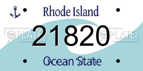 21820 Rhode Island License Plate