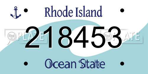 218453 Rhode Island License Plate