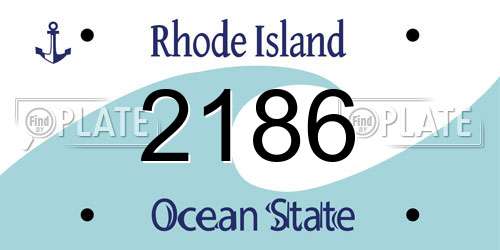 2186 Rhode Island License Plate