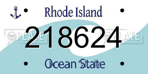 218624 Rhode Island License Plate