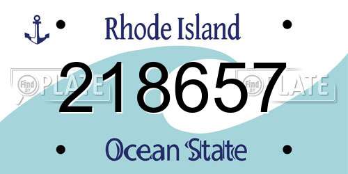 218657 Rhode Island License Plate