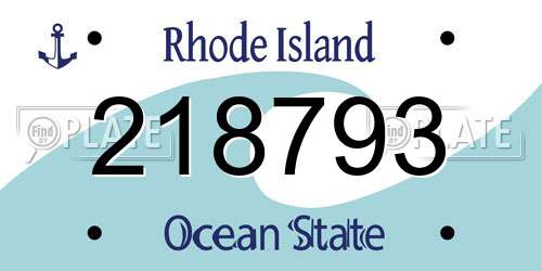 218793 Rhode Island License Plate