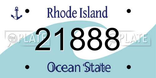 21888 Rhode Island License Plate