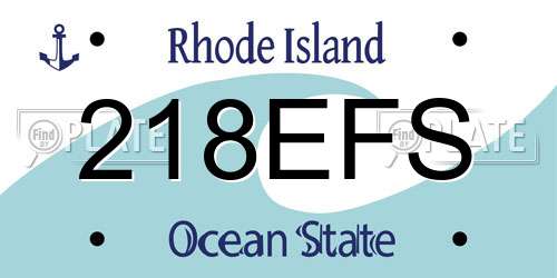 218EFS Rhode Island License Plate