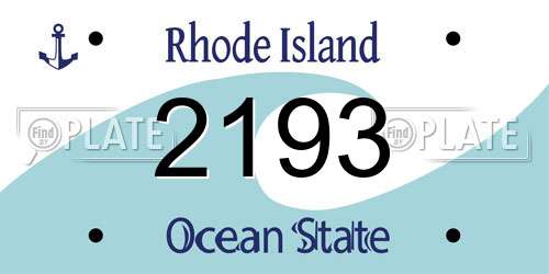 2193 Rhode Island License Plate