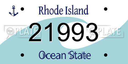 21993 Rhode Island License Plate