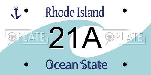 21A Rhode Island License Plate