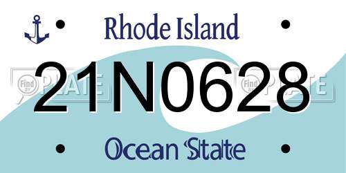 21N0628 Rhode Island License Plate