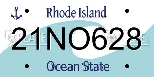 21NO628 Rhode Island License Plate