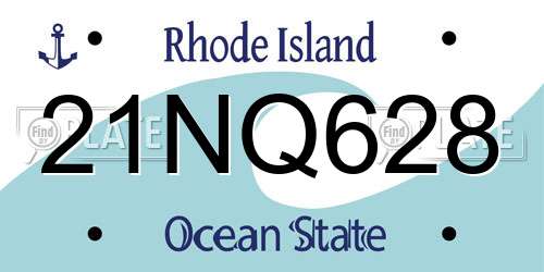 21NQ628 Rhode Island License Plate